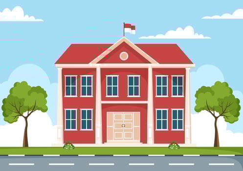 Politician or Government Building Cartoon Hand Drawn Illustration as a Place for Sustained Economic Development vector