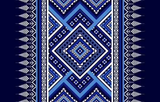 Geometric ethnic seamless pattern. Traditional tribal style. Decorations blue. Design for background,illustration,texture,fabric,wallpaper,clothing,carpet,batik,embroidery vector