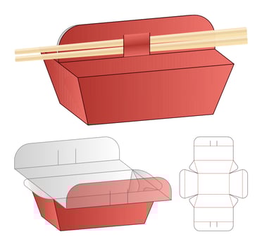 Box packaging die cut template design. 3d mock-up vector