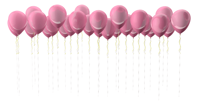 Pink balloons group isolated on out background png