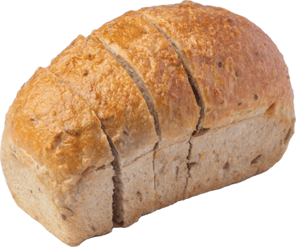 cutout whole wheat bread on transparent background. png