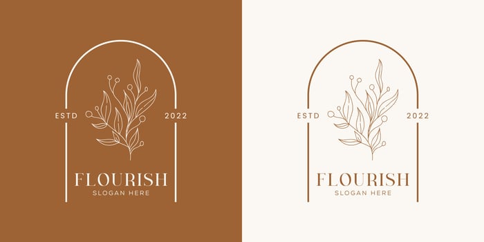 Botanical Floral element Hand Drawn Logo with Wild Flower and Leaves. Logo for spa and beauty salon, boutique, organic shop, wedding, floral designer, interior, photography, cosmetic. vector