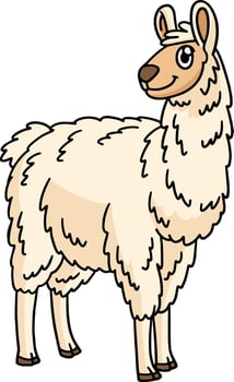 Llama Animal Cartoon Colored Clipart Illustration vector