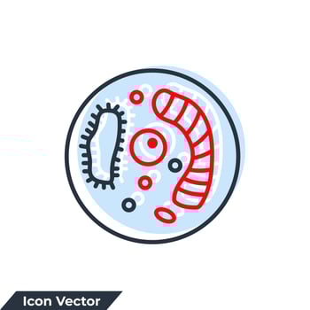 biology icon logo vector illustration. Bacteria symbol template for graphic and web design collection