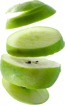 piece of green apple isolated png
