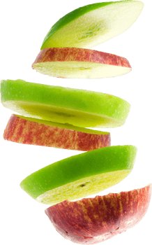 piece of red and green apple  isolated png