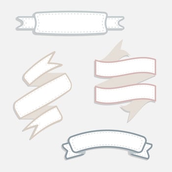 blank ribbon banner, text box, frame collection set, flat, design, vector, illustration vector