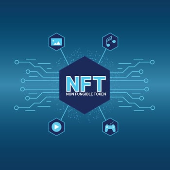 Non Fungible Token NFT  Vector Illustration