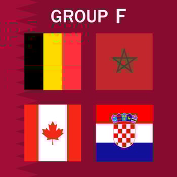 Match schedule group F. International soccer tournament in Qatar. Vector illustration.