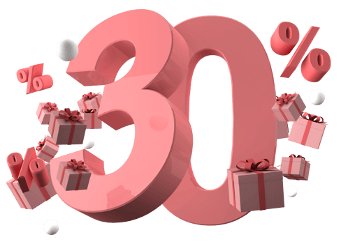 Pink Sale 30 percentage off Promotion and celebration with gift boxes png