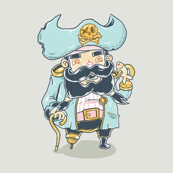 Cute pirate cartoon illustration vector