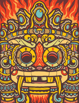 The aztec totem vintage mandala illustration vector