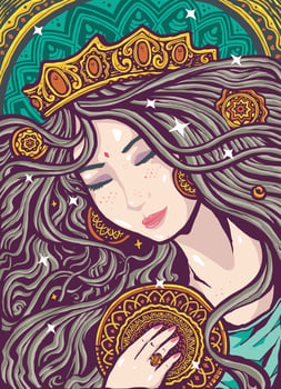 The divine feminine goddess mandala illustration vector