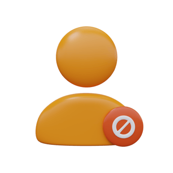 Blocked user icon 3d render png
