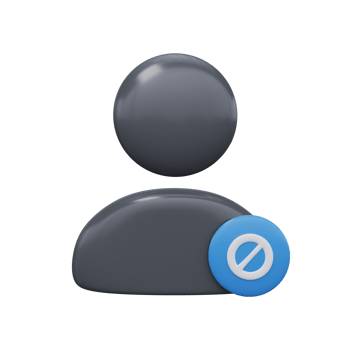 Blocked user icon 3d render png