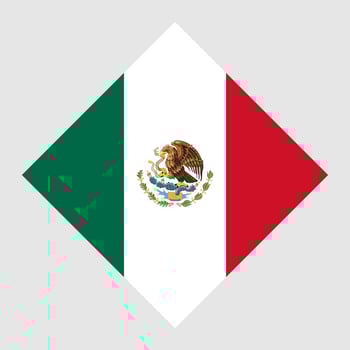Mexico flag, official colors. Vector illustration.