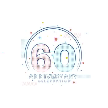 60 years Anniversary celebration, Modern 60 Anniversary design vector
