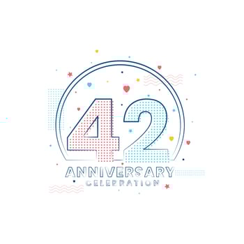 42 years Anniversary celebration, Modern 42 Anniversary design vector