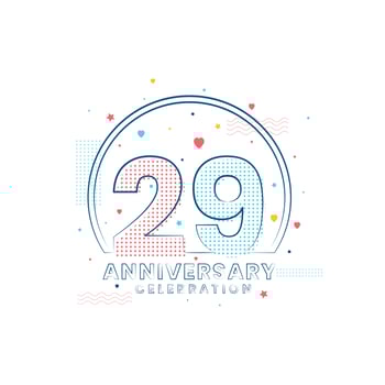 29 years Anniversary celebration, Modern 29 Anniversary design vector