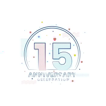 15 years Anniversary celebration, Modern 15 Anniversary design vector