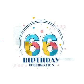 66 Birthday celebration, Modern 66th Birthday design vector