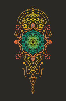 The tribal shaman totem mandala illustration vector