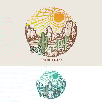 The death valley vintage style illustration vector