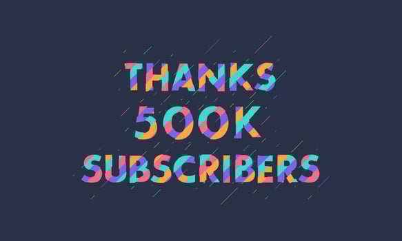 Thanks 500K subscribers, 500000 subscribers celebration modern colorful design. vector