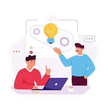 A handy flat illustration of financial management vector