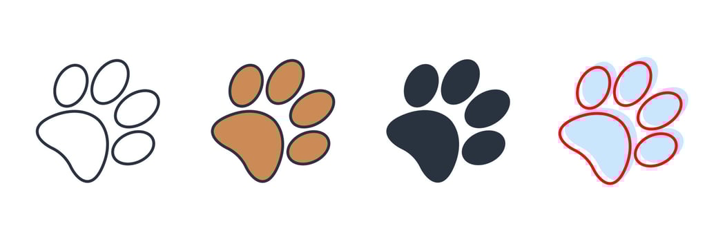 zoology icon logo vector illustration. Paw Print symbol template for graphic and web design collection
