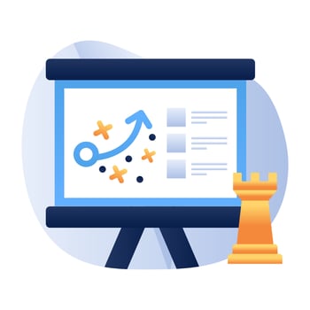 A flat design icon of stratagem vector