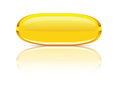 A fish oil capsule on a white background vector