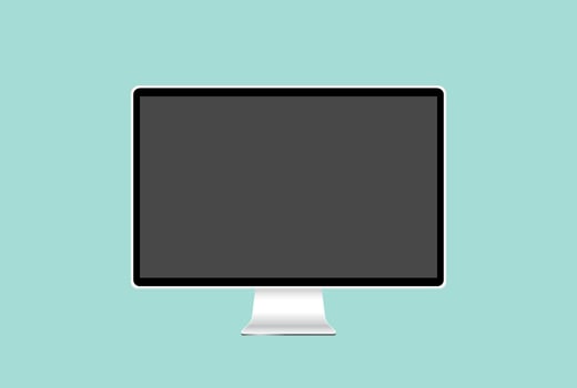 Desktop Monitor Realistic Metallic Screen Isolated Computer Icon Illustration Modern Device vector
