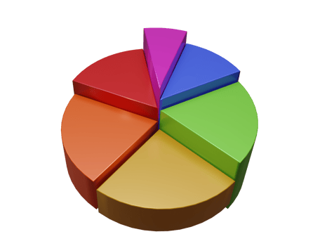 Colorful Graph Chart 3D Render png