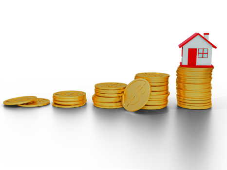 Home Investment With Coins 3D Render png