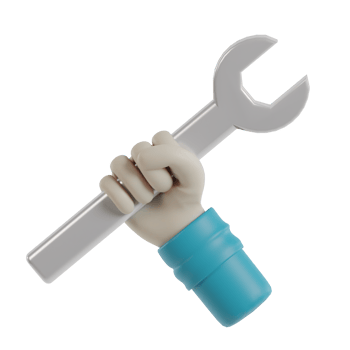3D Isolated Hand Holding Tools png