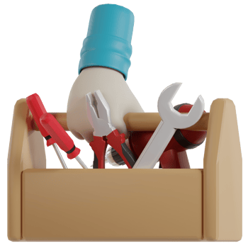 3D Isolated Hand Holding Tools png