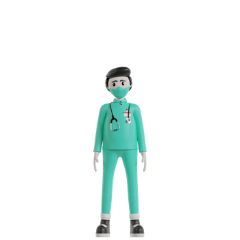 3d Isolated nurse with green uniform png