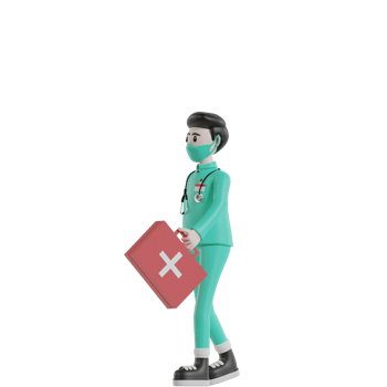 3d Isolated nurse with green uniform png