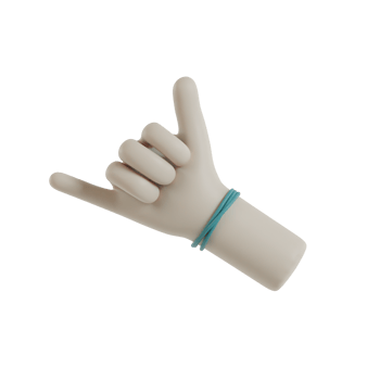 3D Isolated Hand Movements Wearing Bracelets png