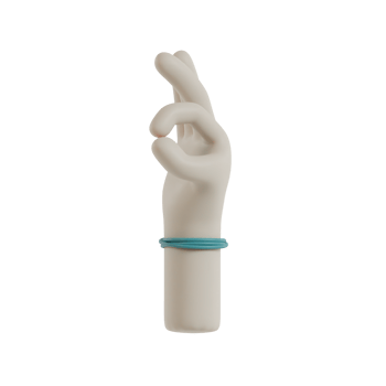 3D Isolated Hand Movements Wearing Bracelets png