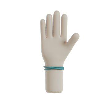 3D Isolated Hand Movements Wearing Bracelets png