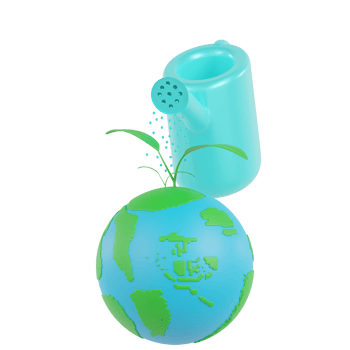3D Isolated Environmental Greening Movement png