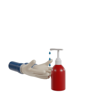 3D Isolated Hygiene Hand png