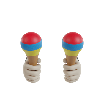 3D Isolated Hand Music png