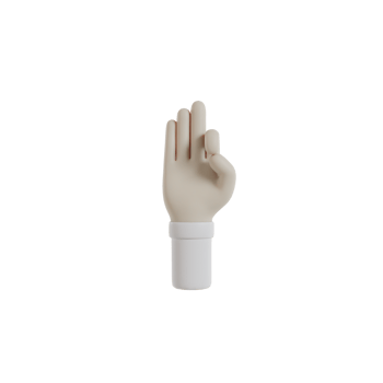 3d Isolated Hand Gesture motion png