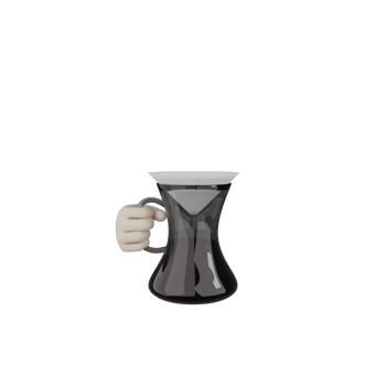 3D Isolated Hand With Coffee png
