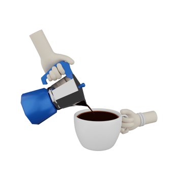 3D Isolated Hand With Coffee png