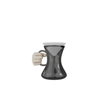 3D Isolated Hand With Coffee png