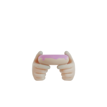 3D Isolated Hand Holding Food png